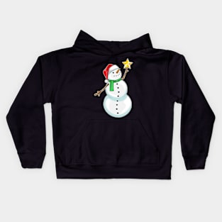 Snowman Christmas Star Kids Hoodie